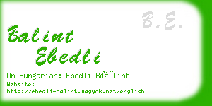 balint ebedli business card